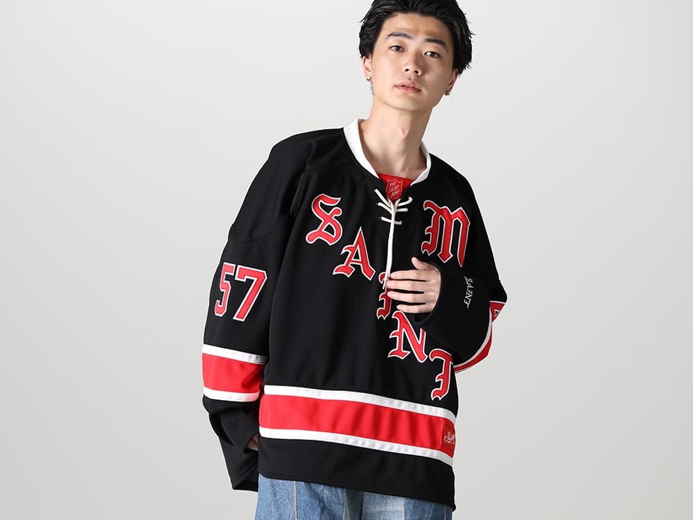 セントマイケル 2023SS - ©️SAINT M××××××(セントマイケル) 2023春夏コレクションより第5弾目のアイテムがリリース！只今より店舗・通販にて同時販売開始！ - SM-S23-0000-033(GAMESHIRT ロングスリーブTシャツ ブラック) - 1-007