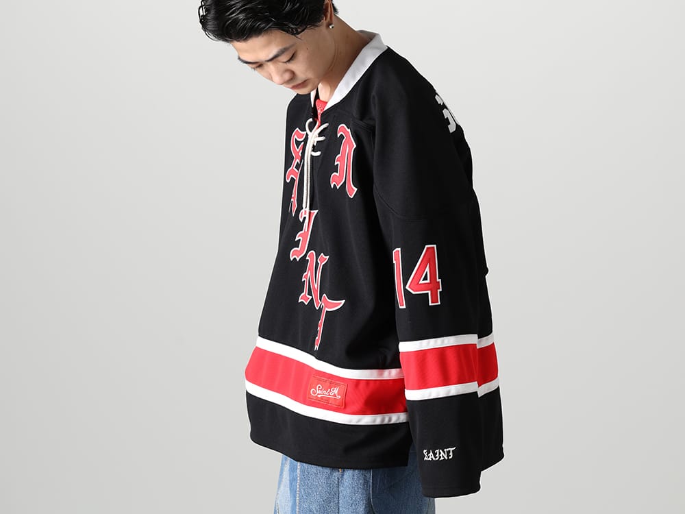 セントマイケル 2023SS - ©️SAINT M××××××(セントマイケル) 2023春夏コレクションより第5弾目のアイテムがリリース！只今より店舗・通販にて同時販売開始！ - SM-S23-0000-033(GAMESHIRT ロングスリーブTシャツ ブラック) - 1-008