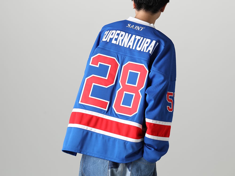 セントマイケル 2023SS - ©️SAINT M××××××(セントマイケル) 2023春夏コレクションより第5弾目のアイテムがリリース！只今より店舗・通販にて同時販売開始！ - SM-S23-0000-034(GAMESHIRT ロングスリーブTシャツ ブルー) - 1-012