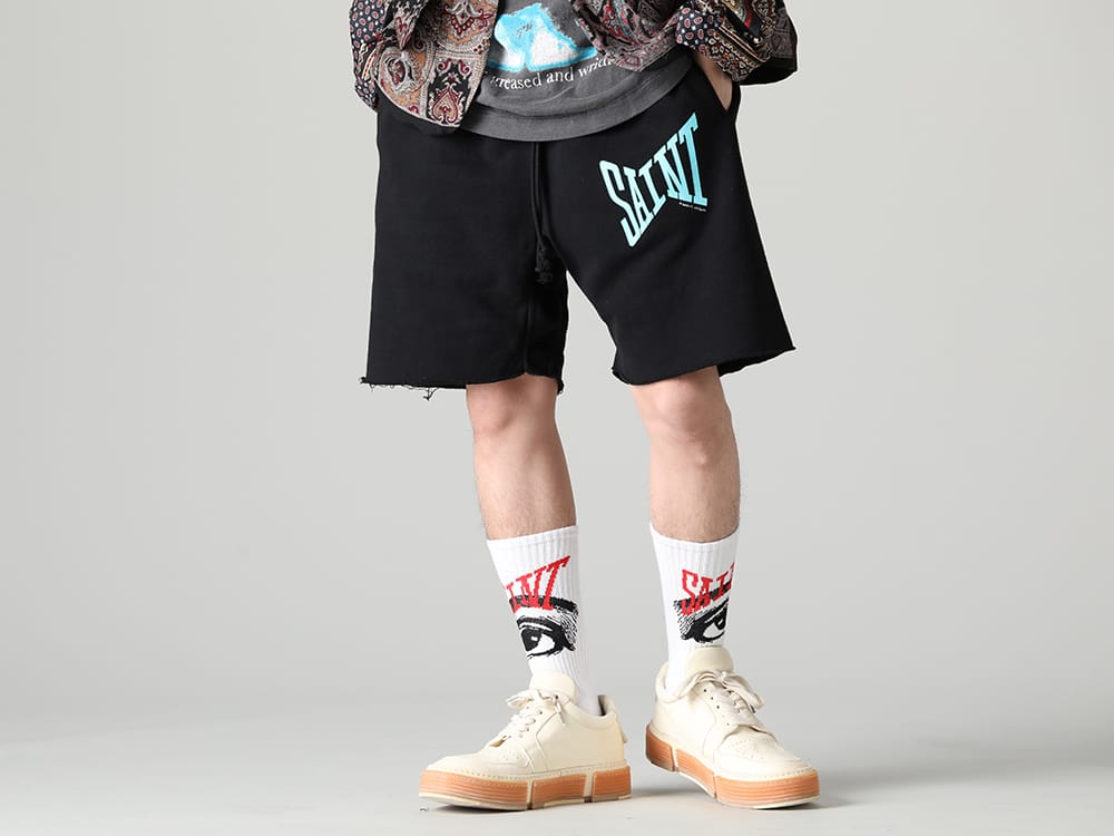 セントマイケル 2023SS - ©️SAINT M××××××(セントマイケル) 2023春夏コレクションより第5弾目のアイテムがリリース！只今より店舗・通販にて同時販売開始！ - SM-S23-0000-056(SAINT スウェットショーツ ブラック) - 1-018