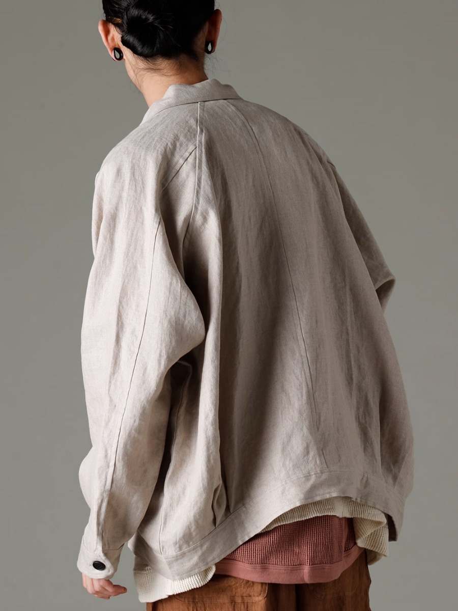 O project(オープロジェクト)  23SS(春夏) 優しく美しい曲線的シルエット  - O15JKT1-KINARI デニム ジャケット キナリ デンス ヘリンボーン O15TS1-mesh-KINARI SS TEE コットン メッシュ キナリ 2-003