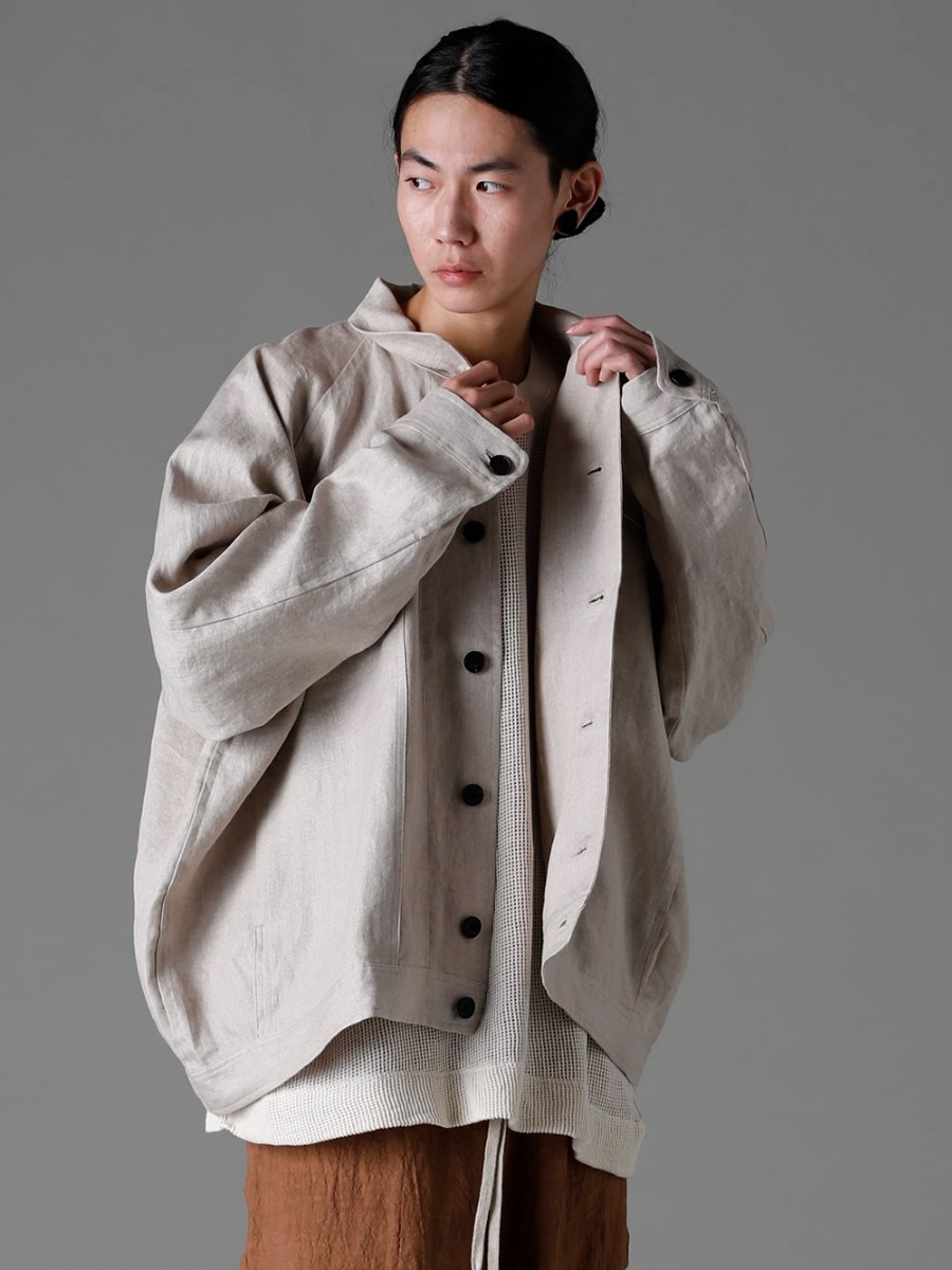 O project(オープロジェクト)  23SS(春夏) 優しく美しい曲線的シルエット  - O15JKT1-KINARI デニム ジャケット キナリ デンス ヘリンボーン O15TS1-mesh-KINARI SS TEE コットン メッシュ キナリ 2-009