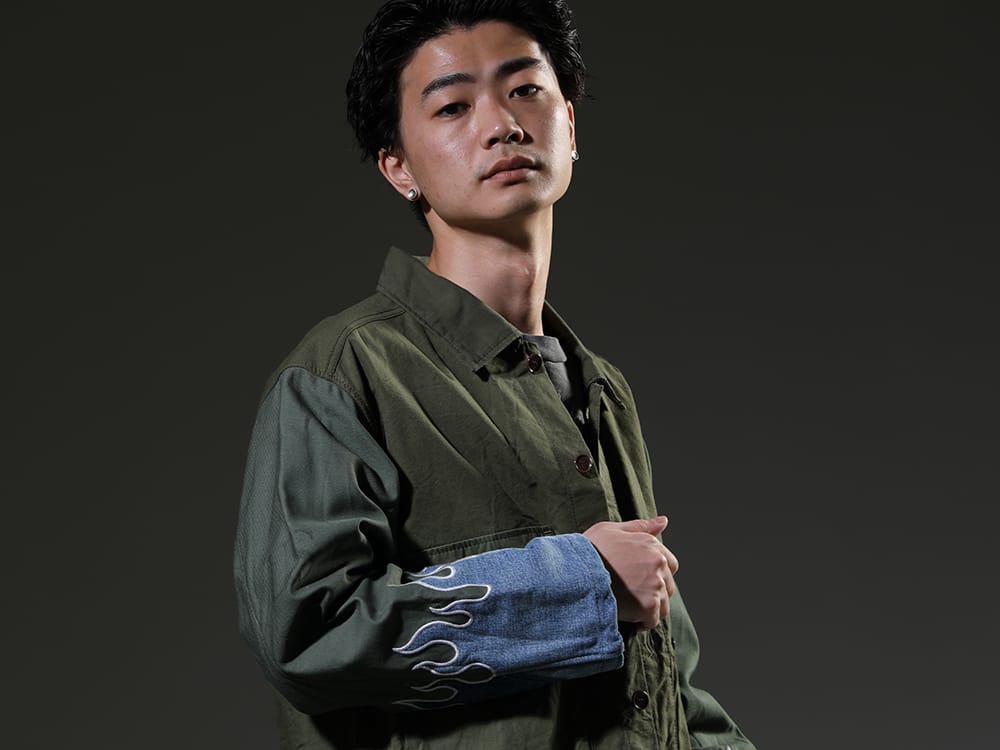 インク 2023SS - 袖口のファイヤーパターンが特徴的なミリタリージャケット - ink23-02-Denim-M-1(ファイアーエンブレムジャケット デニム - M1) - 2-004