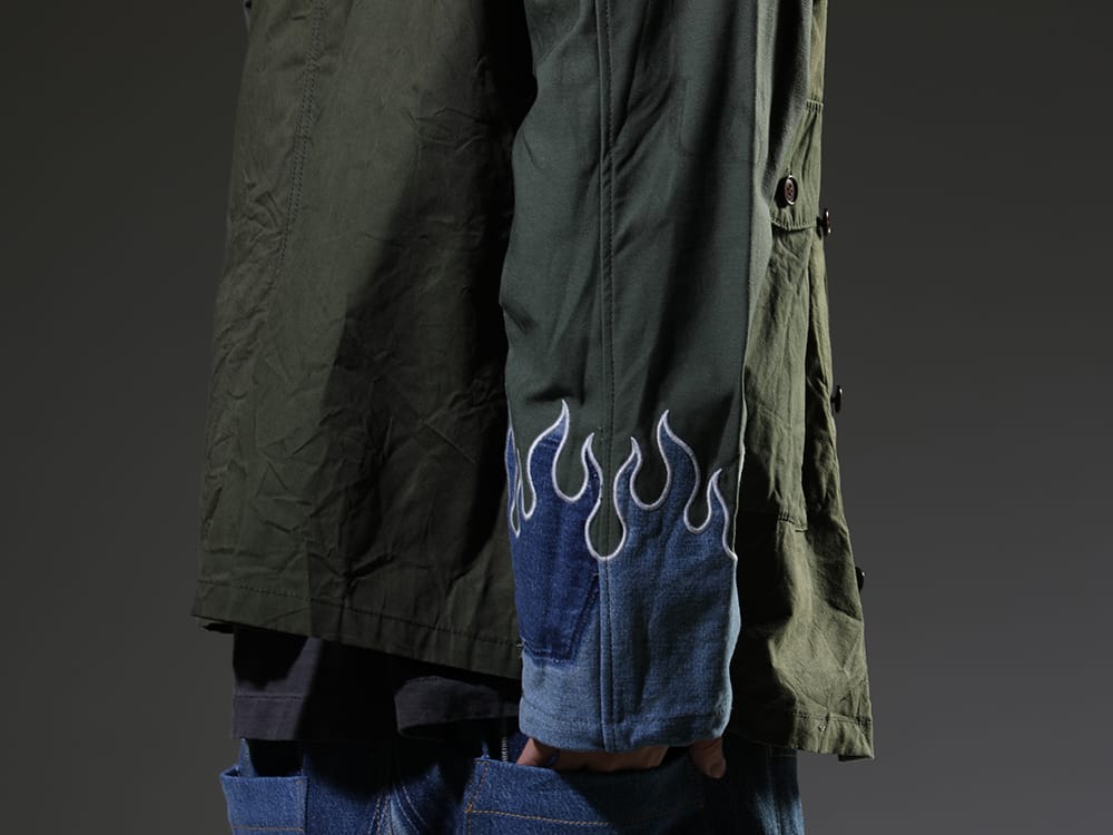 インク 2023SS - 袖口のファイヤーパターンが特徴的なミリタリージャケット - ink23-02-Denim-M-1(ファイアーエンブレムジャケット デニム - M1) - 2-008