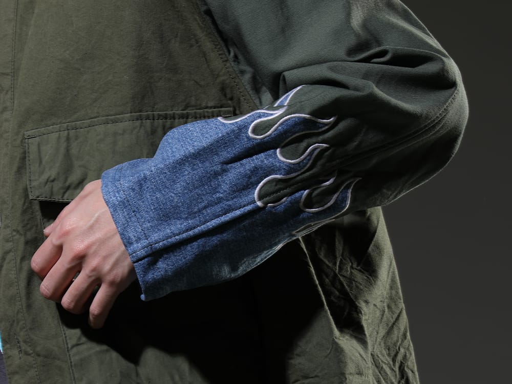 インク 2023SS - 袖口のファイヤーパターンが特徴的なミリタリージャケット - ink23-02-Denim-M-1(ファイアーエンブレムジャケット デニム - M1) - 2-009
