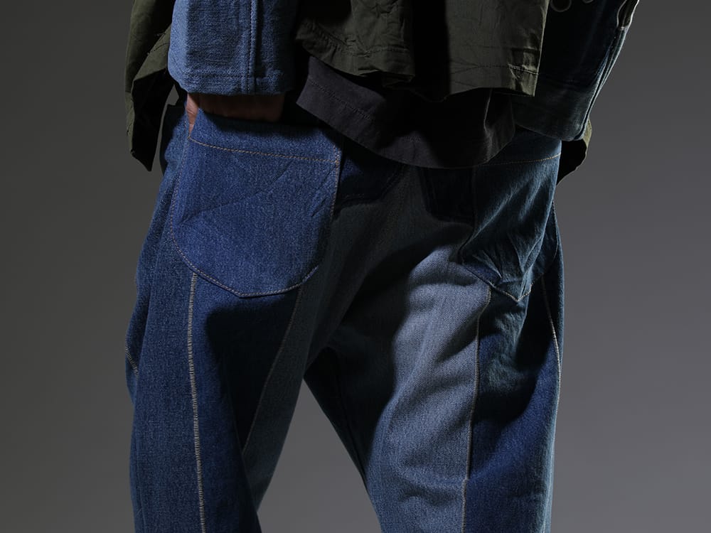 インク 2023SS 複数のデニム生地を掛け合わせたこだわりの1本 - ink23-12-M-2(ジャンブルパンツ - M2) - 3-005