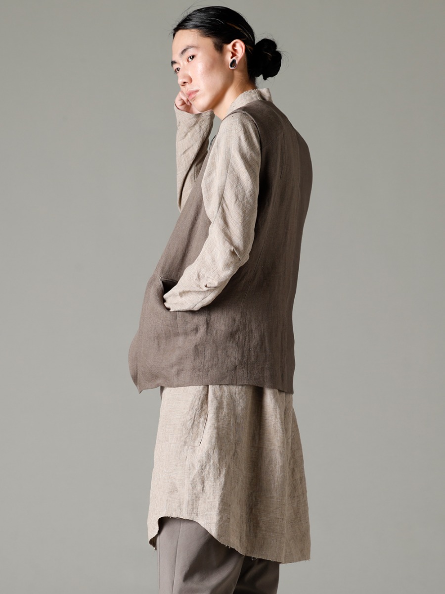 DEVOA 23SS the bold changeover serves as an style with a moderate sense of emphasis.  - sHN-RTHL-Dune long Shirt Ramie Dune VTK-LMCV vest Linen combination 2-002