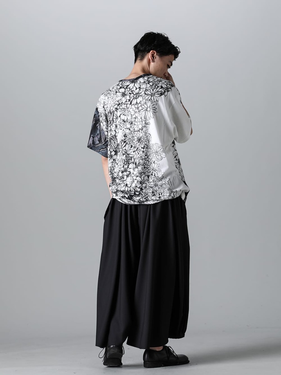 Ground Y 2023SS - GI-T16-804(C/Mo霞み 段違い横ラインTシャツ) - 2-002