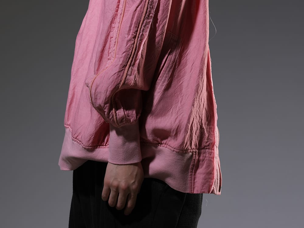ヌード マサヒコマルヤマ 2023SS - ゆったりとしたシルエットが特徴的なボンバージャケット。 - NU-1693-Pink(ガーメントダイ ボンバージャケット ピンク) - 2-008
