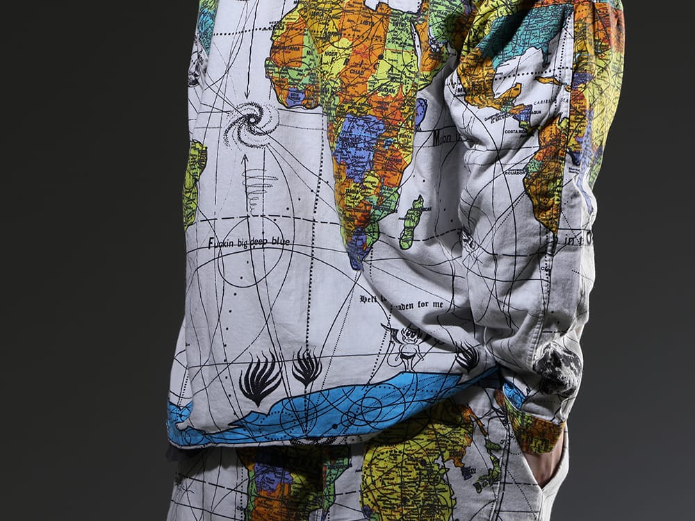 SAINT MICHAEL 2023SS - The eye-catching graphic design on the white main color - SM-S23-0000-082(©SAINT M×××××× × Dr. Woo WORLD MAP Pajama Shirt) - 2-008