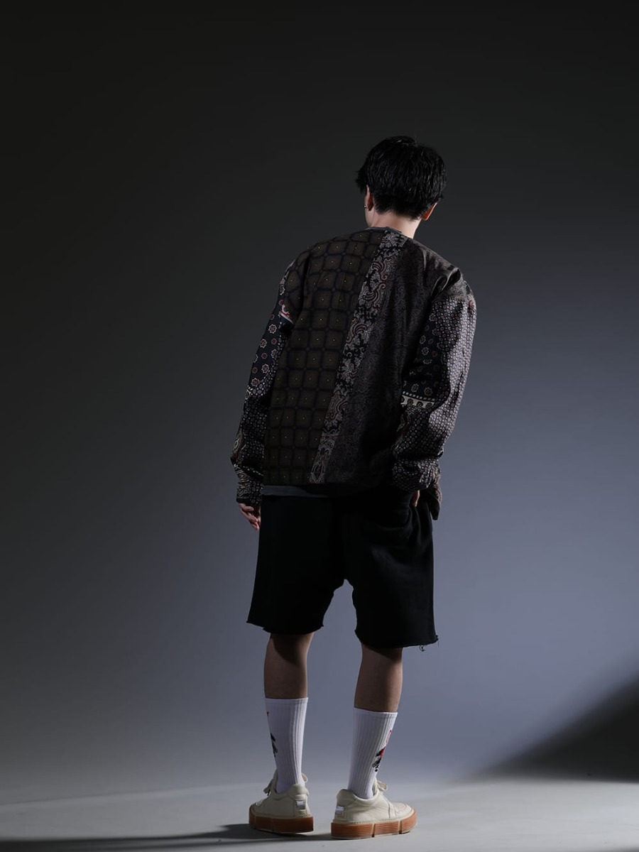 インク / セントマイケル / グイディ 2023SS - ヴィンテージの雰囲気漂う春のスタイル - ink23-01-Blue-L(クラッシーハントジャケット ブルー) SM-S23-0000-032(SISTERS ロングスリーブTシャツ) SM-S23-0000-056(SAINT スウェットショーツ ブラック) SM-S23-0000-100(EYE ソックス ホワイト) GJ02-CO00T(レースアップブーツ - ホースフルグレインレザー - GJ02 CO00T) - 1-003