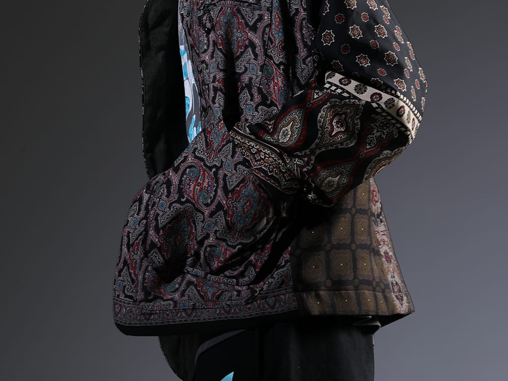 インク 2023SS - ヴィンテージスカーフをジャケットへ再構築 - ink23-01-Blue-L(クラッシーハントジャケット ブルー)   - 2-007