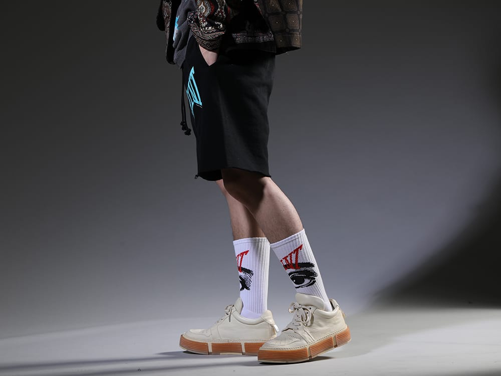 セントマイケル / グイディ 2023SS 定番で人気の高いシリーズであるショーツ - SM-S23-0000-056(SAINT スウェットショーツ ブラック) SM-S23-0000-100(EYE ソックス ホワイト) GJ02-CO00T(レースアップブーツ - ホースフルグレインレザー - GJ02 CO00T) - 3-002