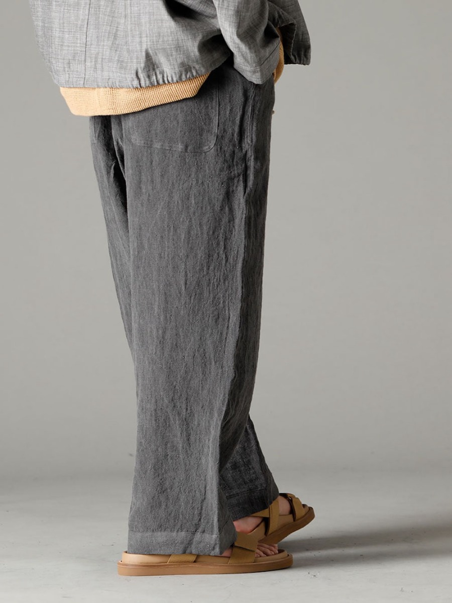 O project 23SS A combination of full-length pants and sandals that do not show too much of a casual look. -  O15TR4-DK-SUMI Jogging Trousers Dark Smear Dye Flux Lone US9561-Tan Men's Sandals Tan  3-003