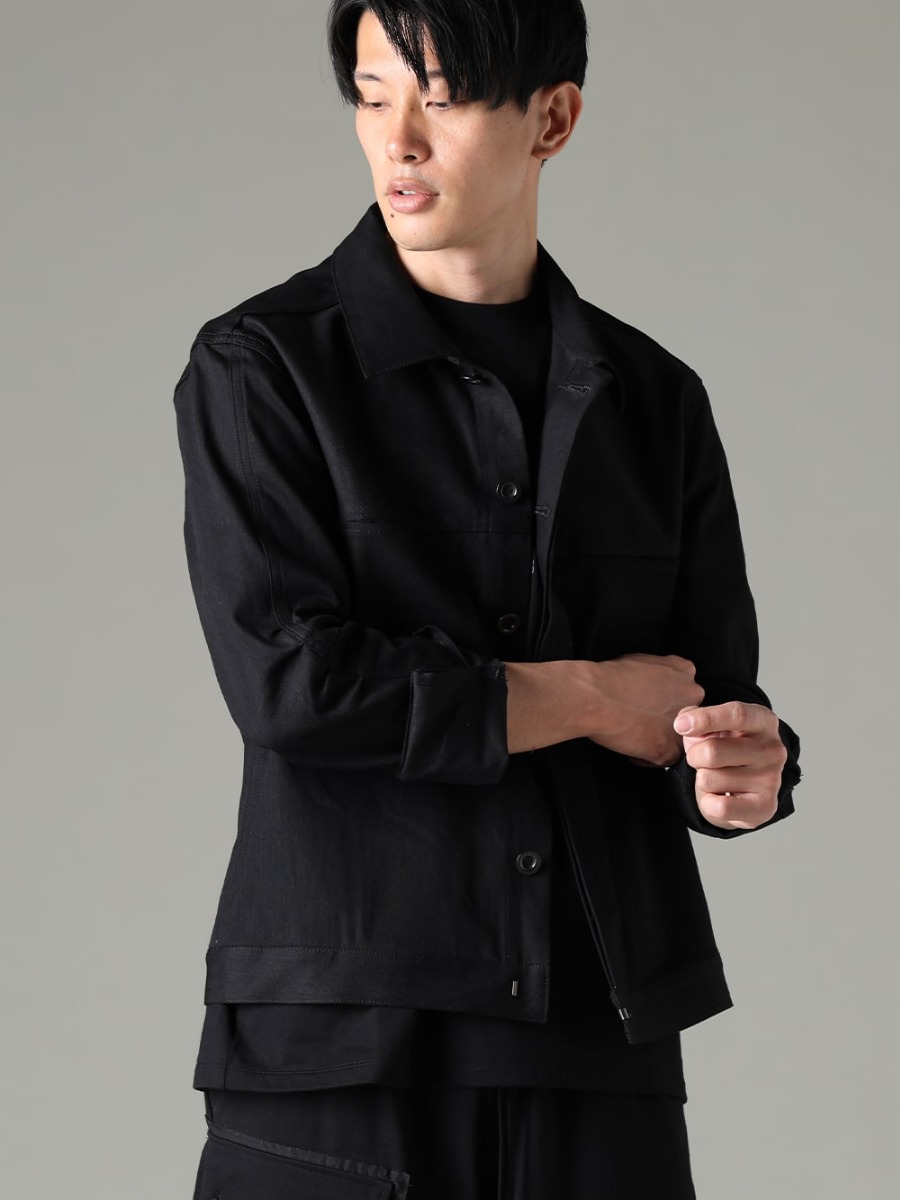 The Viridi-anne(ザ ヴィリジアン) 23SS(春夏) ゆったりシルエットがリラックス感を演出  - VI-3574-06-Black デニムジャケット ブラック VI-3612-01-Black フラグメント 半袖Tシャツ ブラック 2-001