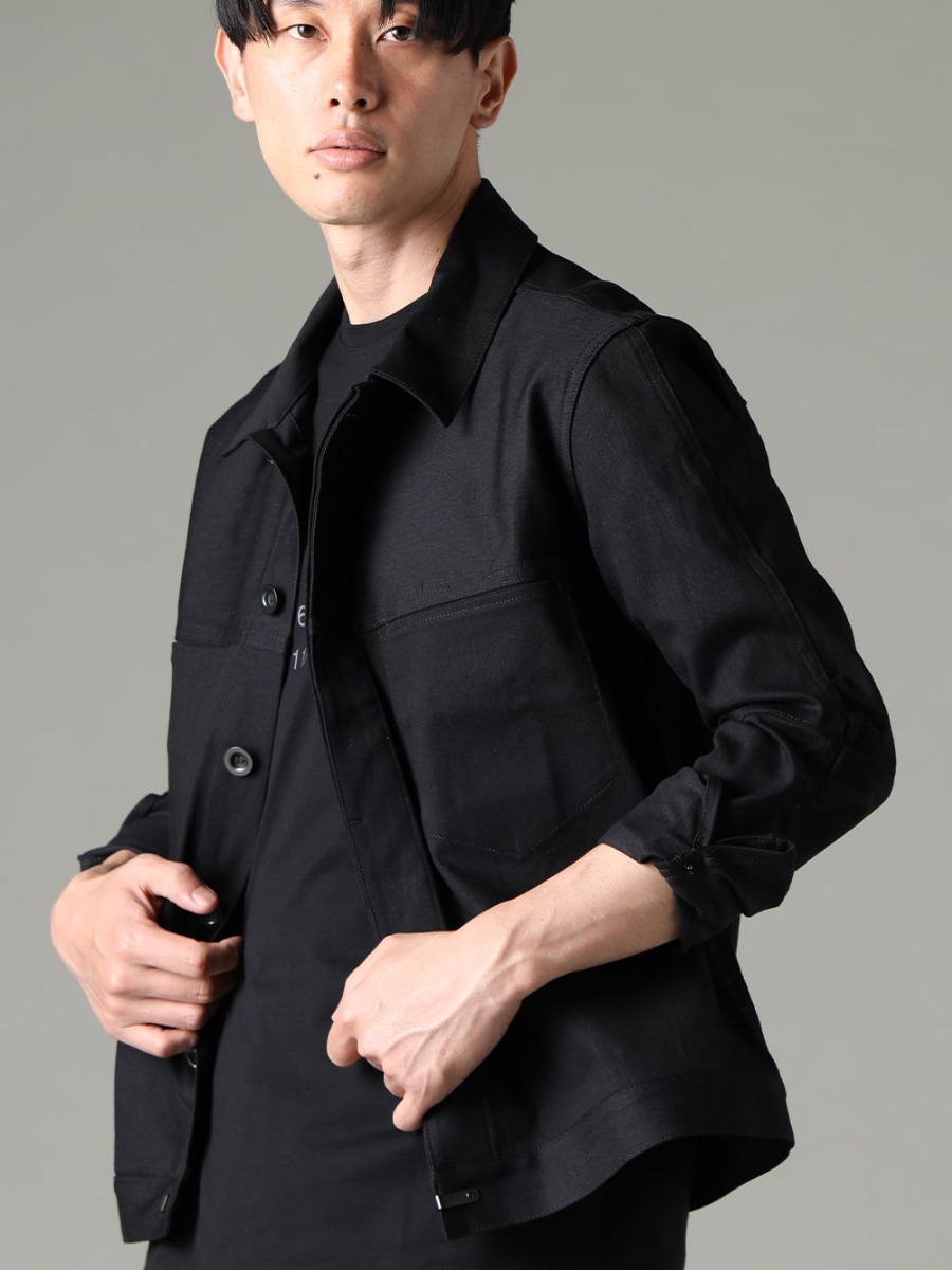 The Viridi-anne(ザ ヴィリジアン) 23SS(春夏) ゆったりシルエットがリラックス感を演出  - VI-3574-06-Black デニムジャケット ブラック VI-3612-01-Black フラグメント 半袖Tシャツ ブラック 2-002