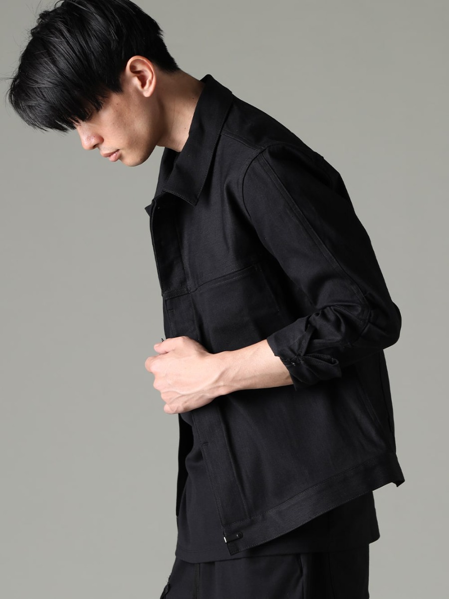 The Viridi-anne(ザ ヴィリジアン) 23SS(春夏) ゆったりシルエットがリラックス感を演出  - VI-3574-06-Black デニムジャケット ブラック VI-3612-01-Black フラグメント 半袖Tシャツ ブラック 2-003