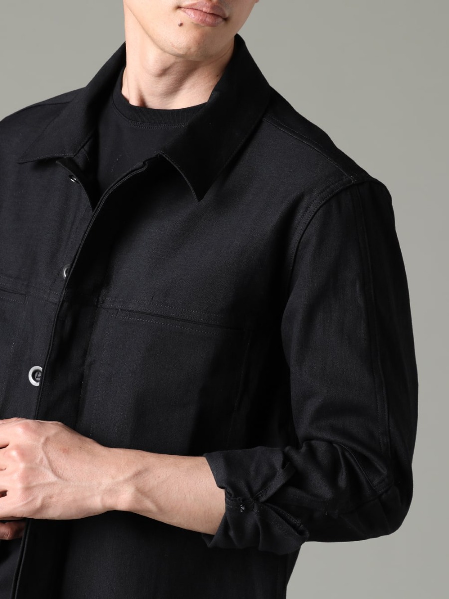 The Viridi-anne(ザ ヴィリジアン) 23SS(春夏) ゆったりシルエットがリラックス感を演出  - VI-3574-06-Black デニムジャケット ブラック VI-3612-01-Black フラグメント 半袖Tシャツ ブラック 2-005