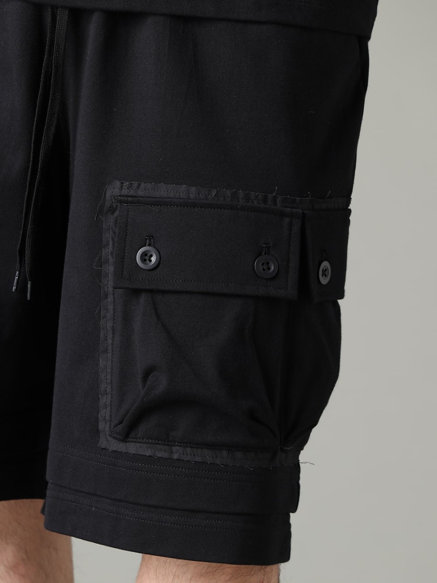 The Viridi-anne(ザ ヴィリジアン) 23SS(春夏) TVAの得意とする遊びの効いたデザイン - VI-3607-04-Black ジャージー ショート パンツ ブラック VI-3620-09-Black インヒールシューズ 3-004