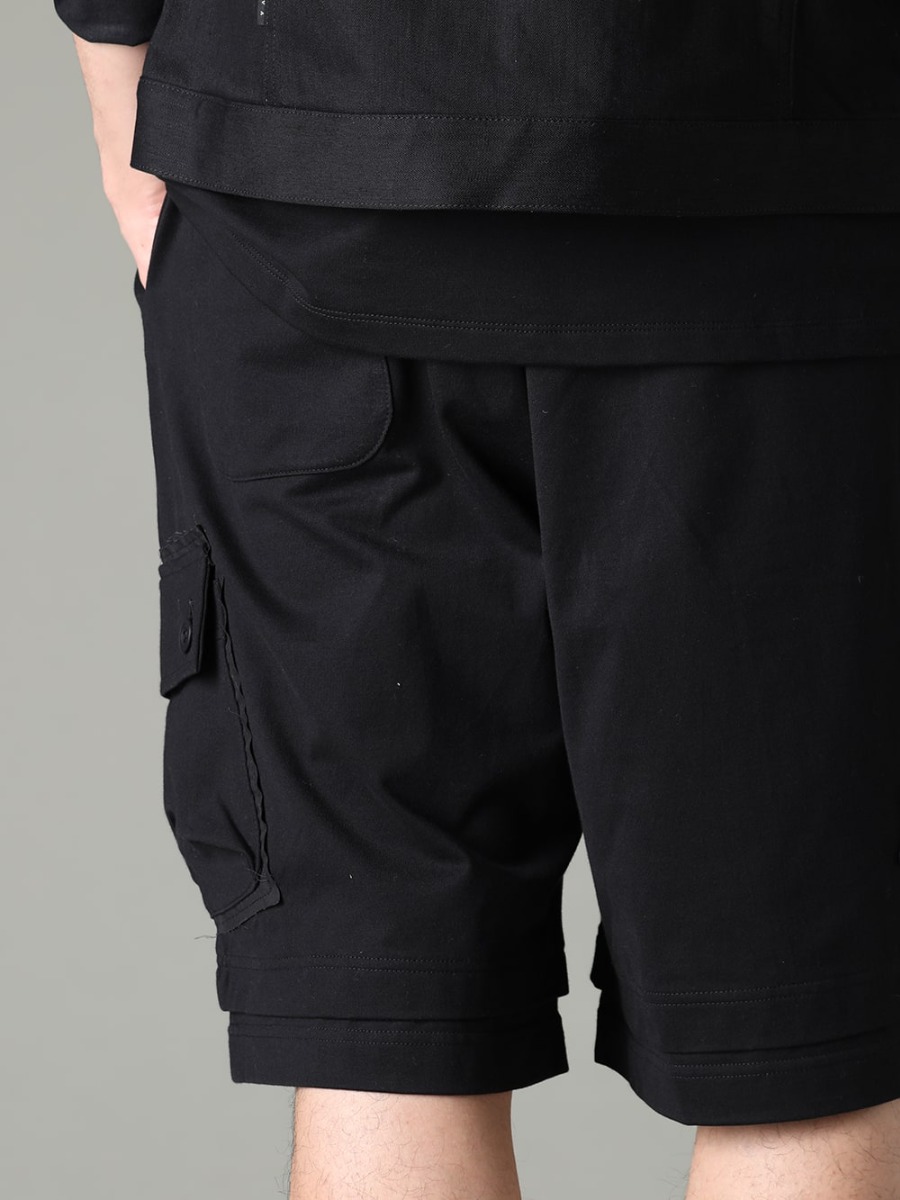 The Viridi-anne(ザ ヴィリジアン) 23SS(春夏) TVAの得意とする遊びの効いたデザイン - VI-3607-04-Black ジャージー ショート パンツ ブラック VI-3620-09-Black インヒールシューズ 3-005