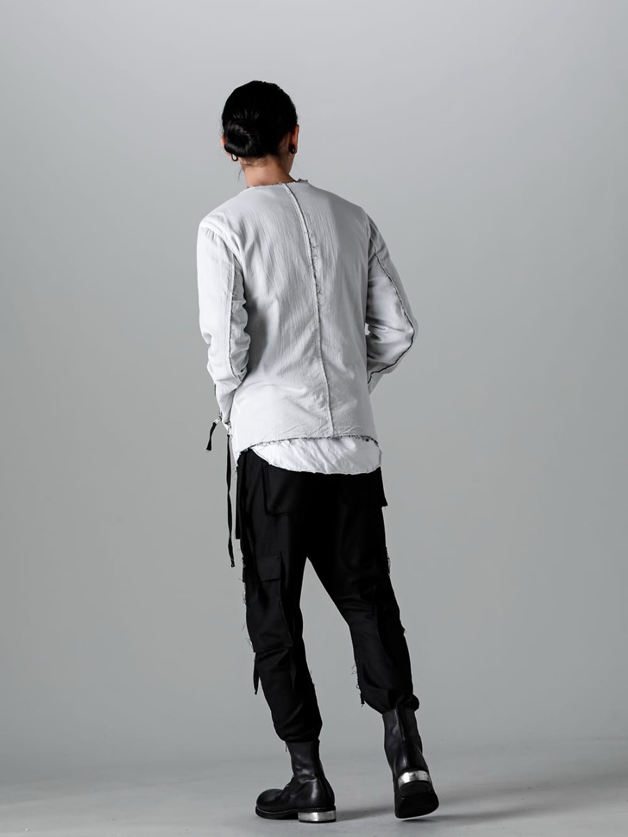 ASKyy - アスキー 2023SS スタイリング 見出し1 - N5 - コントラストリバーシブル ボンバージャケット - L19-White - ラグラン カットソー ホワイト -  M10 - アトリエパンツ 3RD -ミリタリー エディション- GR07FZI - ダブルフロントジップダディーアンクルブーツ - ホースフルグレインレザー 1-003