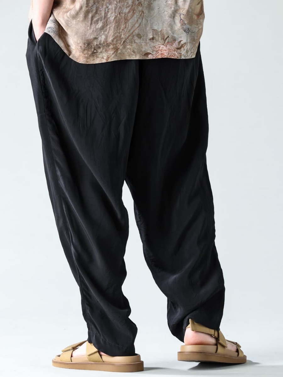 ZIGGY CHEN-ジギーチェン 23SS(春夏) 今期のZIGGY CHENは、UMA WANGとのミックススタイルもオススメ！ - UM3507-Black-パジャマ パンツ - US9561-Tan-メンズ サンダル タン 3-002