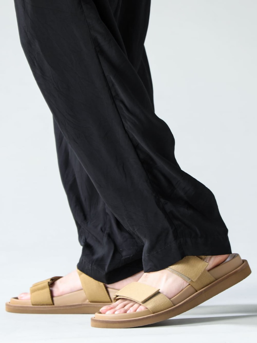 ZIGGY CHEN-ジギーチェン 23SS(春夏) 今期のZIGGY CHENは、UMA WANGとのミックススタイルもオススメ！ - UM3507-Black-パジャマ パンツ - US9561-Tan-メンズ サンダル タン 3-004