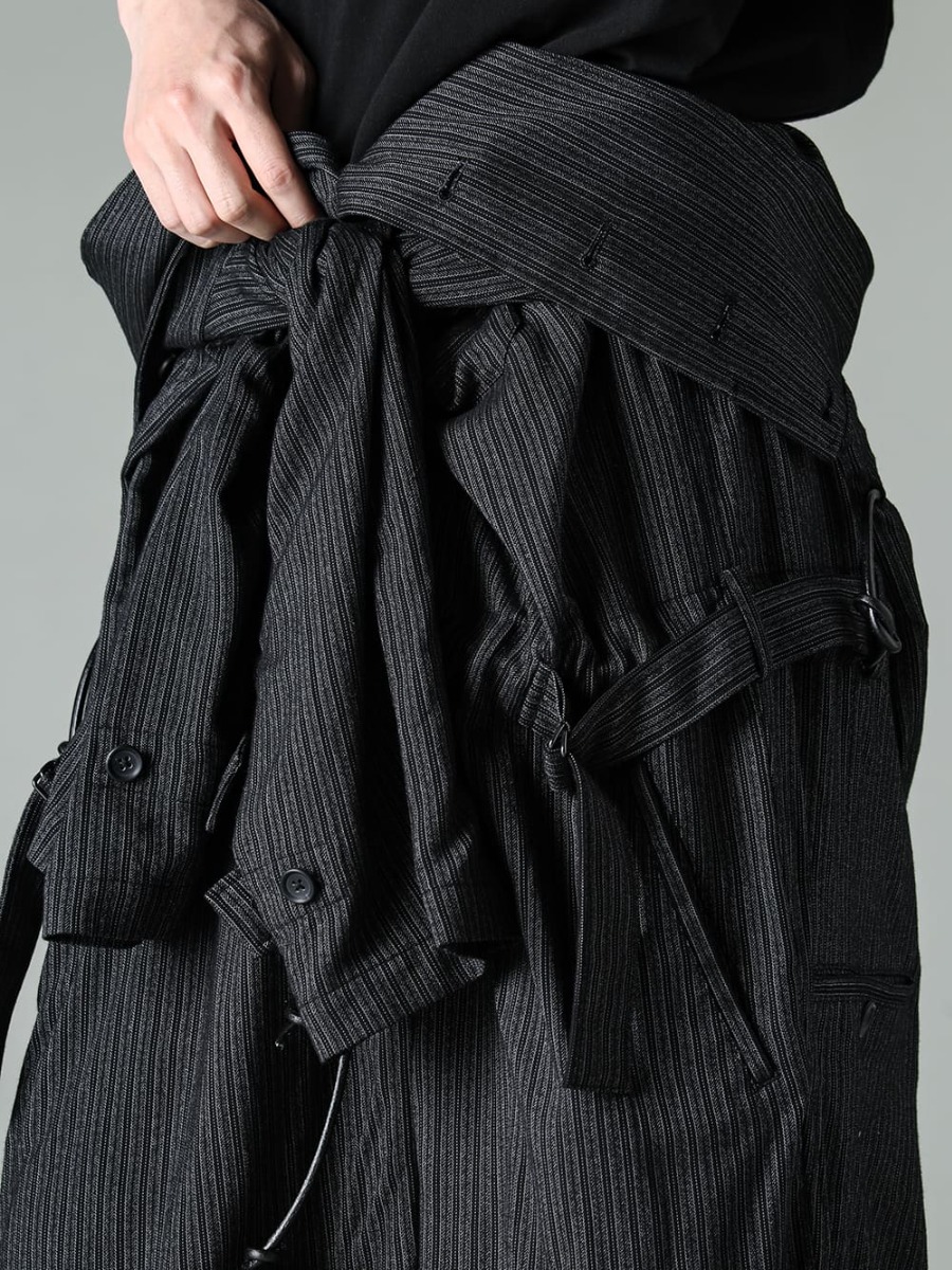 Yohji Yamamoto-ヨウジヤマモト 23SS(春夏) クラシカルさを感じるフード付きのジャンプスーツ - HZ-D01-202-ジャンプスーツ W/ フーディ - Handsewn-Classic-Lo-ハンドソーン クラシック ロー 3-007