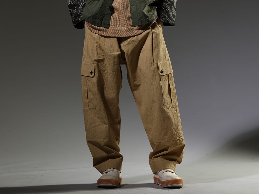 オー プロジェクト / グイディ 2023SS 素材感も楽しめるO PROJECTのカーゴパンツ。 - O15TR3-MUSTARD(カーゴ トラウザー マスタード ファイン キャンバス) GJ02-CO00T(レースアップブーツ - ホースフルグレインレザー - GJ02 CO00T) - 3-001