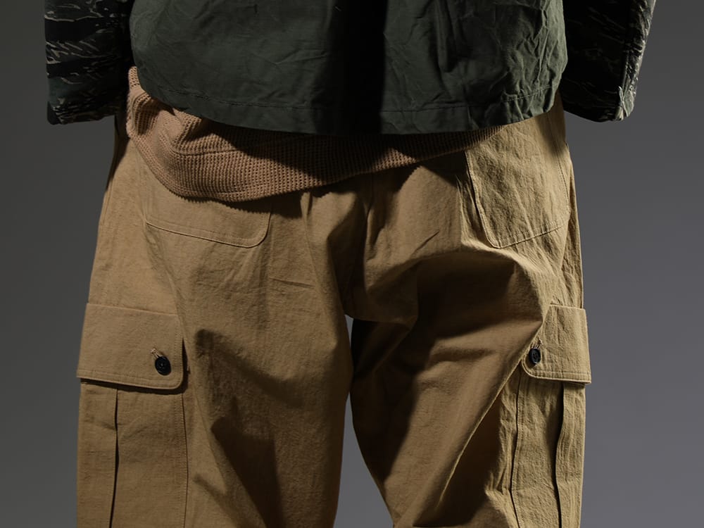 オー プロジェクト 2023SS 素材感も楽しめるO PROJECTのカーゴパンツ。 - O15TR3-MUSTARD(カーゴ トラウザー マスタード ファイン キャンバス) - 3-007