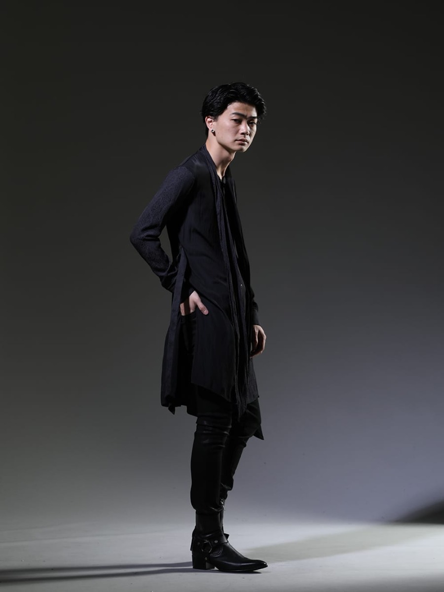 kiryuyrik / GalaabennD 2023SS - Black style that creates beautiful lines. - KP-HB21-903-Black(Stoal Flare Shirt Black) 87214531(Black coating JUSTIN Denim pants) 87115902(Harness Ring Boots) - 1-003