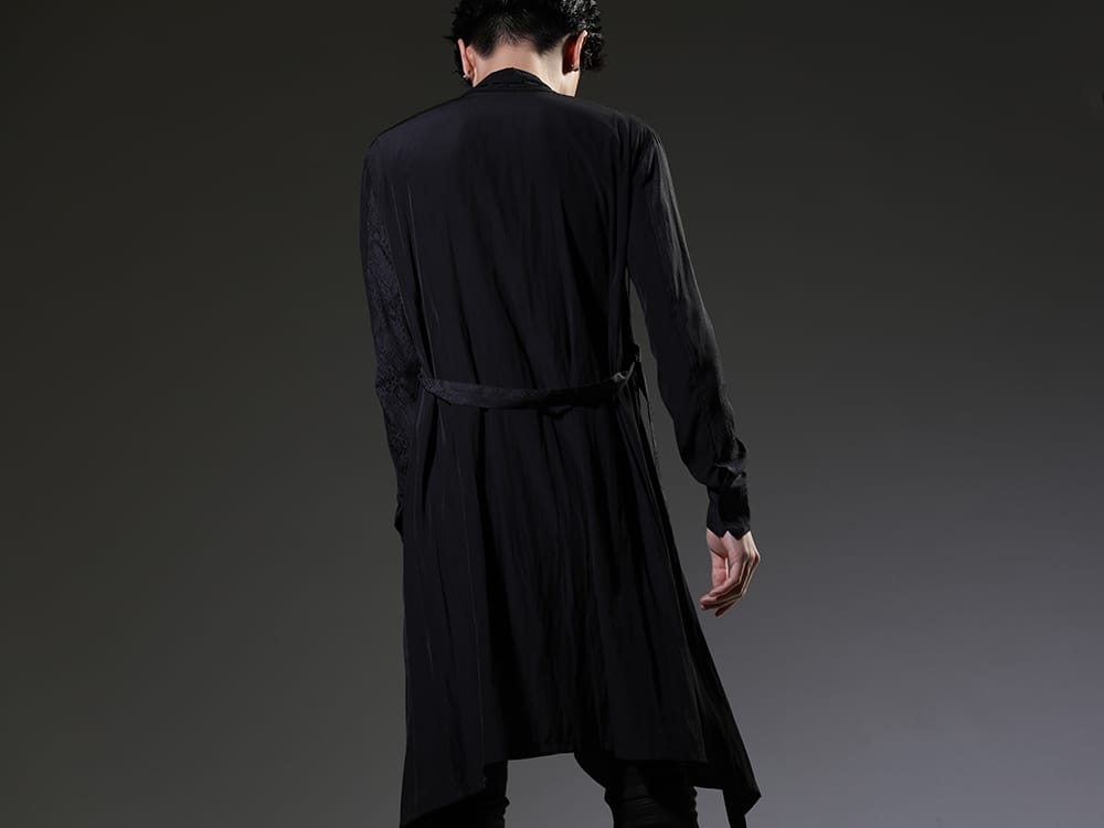 kiryuyrik 2023SS - kiryuyrik's flared shirt is characterized by python-patterned pattern - KP-HB21-903-Black(Stoal Flare Shirt Black) - 2-002