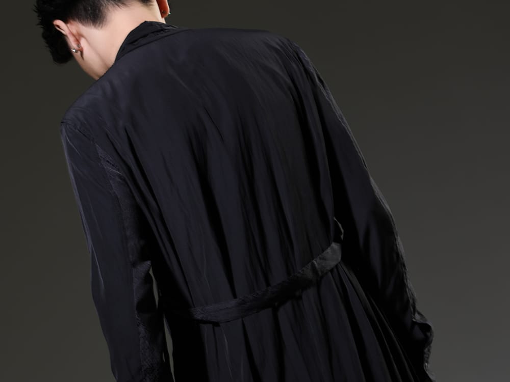 kiryuyrik 2023SS - kiryuyrik's flared shirt is characterized by python-patterned pattern - KP-HB21-903-Black(Stoal Flare Shirt Black)   - 2-007