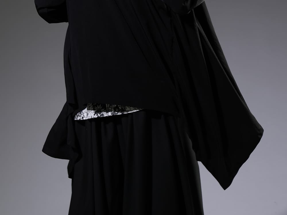 Ground Y 2023SS - Layered cardigan with a beautiful shine and drape - GA-T28-803(T/A Vintage dechine Combination Layered drape cardigan) - 2-008