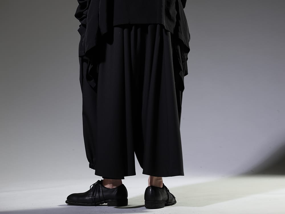 Ground Y / GUIDI 2023SS Yohji Yamamoto's famous crow pants - GA-P29-100(Crow Pants) 992X-Black(Classic Derby Shoes Laced Up Single Sole - Horse Full Grain - 992X) - 3-004