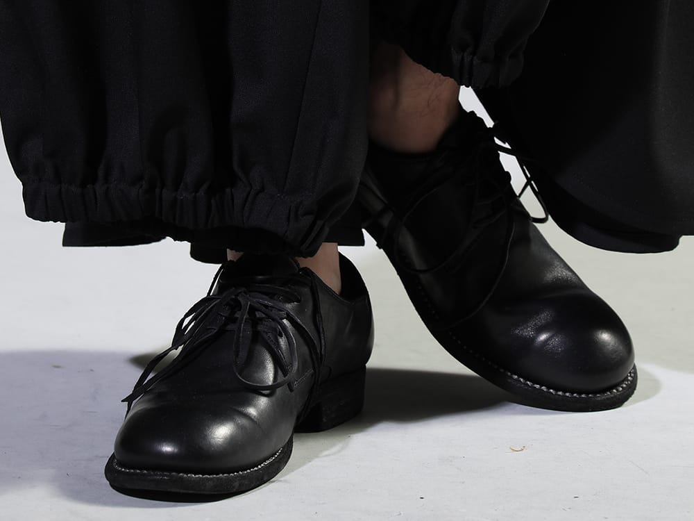 GUIDI 2023SS Yohji Yamamoto's famous crow pants - 992X-Black(Classic Derby Shoes Laced Up Single Sole - Horse Full Grain - 992X) - 3-008