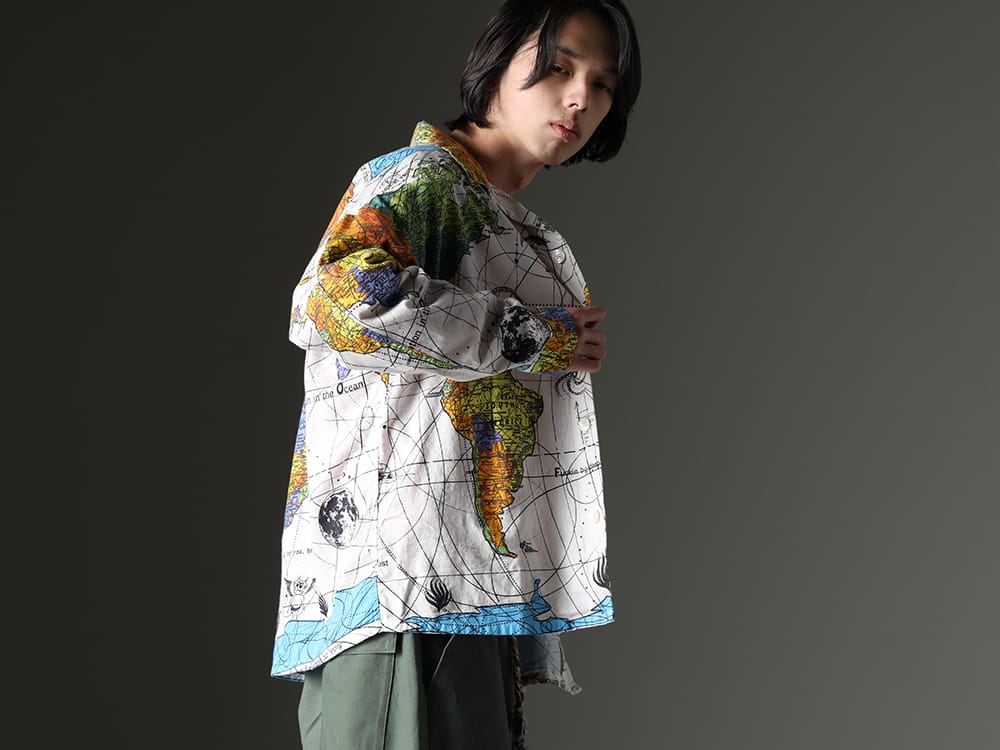 セントマイケル 2023SS - ©SAINT M×××××× とDr. Wooがコラボレーションを行った最新作のパジャマシャツ - SM-S23-0000-082(セントマイケル × ドクター・ウー WORLD MAP パジャマシャツ) - 2-002