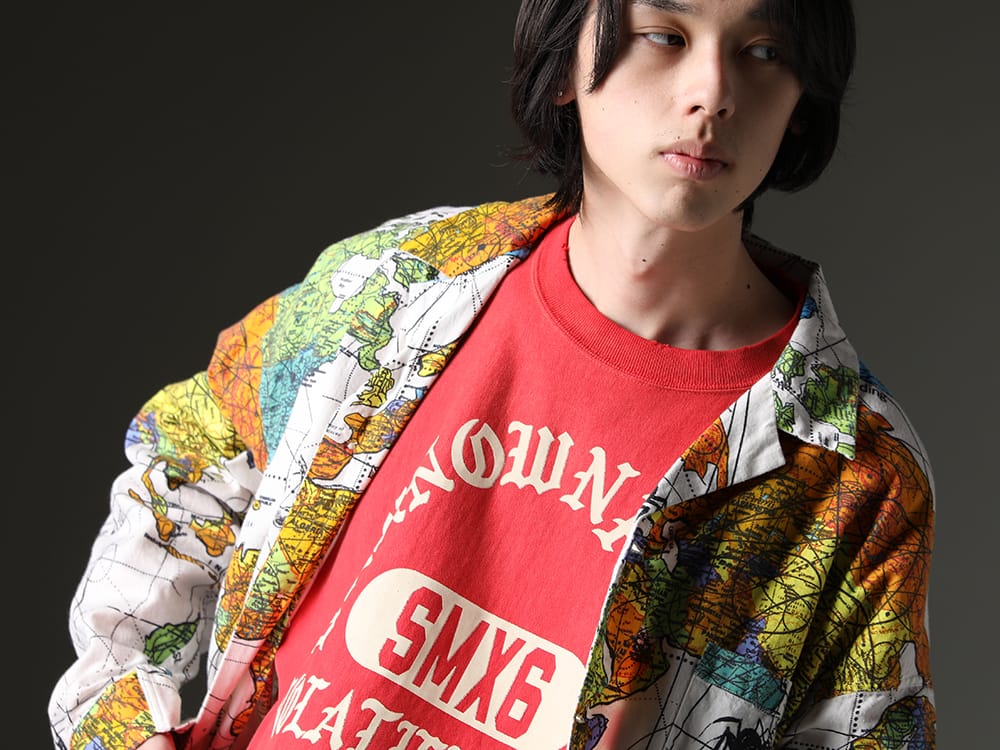 セントマイケル 2023SS - ©SAINT M×××××× とDr. Wooがコラボレーションを行った最新作のパジャマシャツ - SM-S23-0000-082(セントマイケル × ドクター・ウー WORLD MAP パジャマシャツ) SM-S23-0000-044(UNKNOWN PWR スウェットシャツ) - 2-004