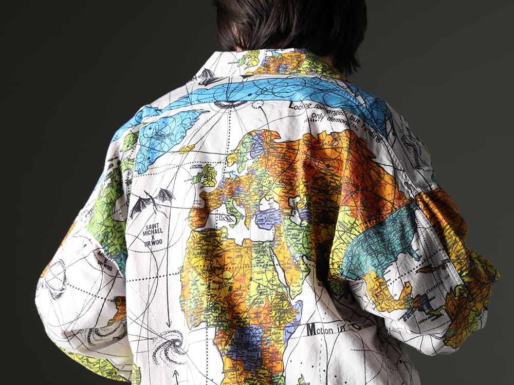 セントマイケル 2023SS - ©SAINT M×××××× とDr. Wooがコラボレーションを行った最新作のパジャマシャツ - SM-S23-0000-082(セントマイケル × ドクター・ウー WORLD MAP パジャマシャツ) - 2-006