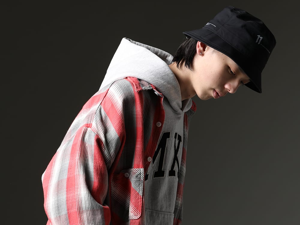 SAINT MICHAEL / 11 by Boris Bidjan Saberi 2023SS - Damaged collaborative flannel shirt - SM-S23-0000-087(SHERMER ACADEMY × ©SAINT M×××××× Frannl Check Shirt) SM-S23-0000-046(MX6 Hoodie) ST-BUCKET-GORE-TEX-11XNE(11 by BBS × New Era - BUCKET GORE-TEX) - 2-005