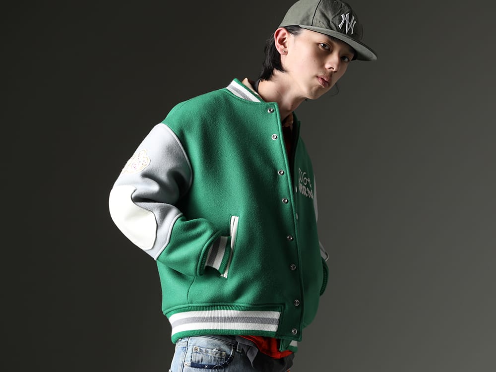©SAINT M×××××× / NVCLEAR 2023SS - Green is the key to the styling: SAINT MICHAEL x Charmer Academy collaboration stadium jacket! - SM-S23-0000-090(SHERMER ACADEMY × ©SAINT M×××××× Varsity Jacket) SM-S23-0000-070(Western Shirt Jacket) NV_002-Vintage-Green(NV LOGO FR ARMY COTTON CAP VINTAGE GREEN) - 2-002