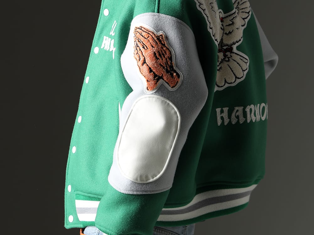 ©SAINT M×××××× 2023SS - Green is the key to the styling: SAINT MICHAEL x Charmer Academy collaboration stadium jacket! - SM-S23-0000-090(SHERMER ACADEMY × ©SAINT M×××××× Varsity Jacket) - 2-006