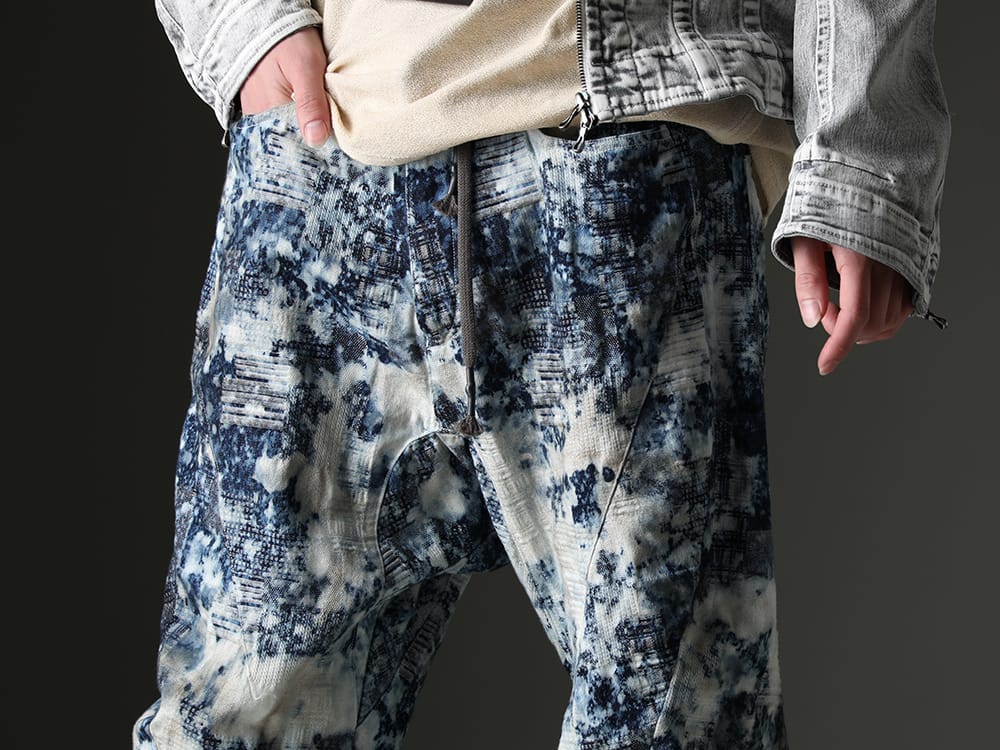 ディーハイゲン 2023SS シーズンテーマを強く意識したカラーリング - ST107-1023S(スプラッシュブリーチパッチワークジャガードストレッチコットンテーパードクロップドパンツ) - 3-004