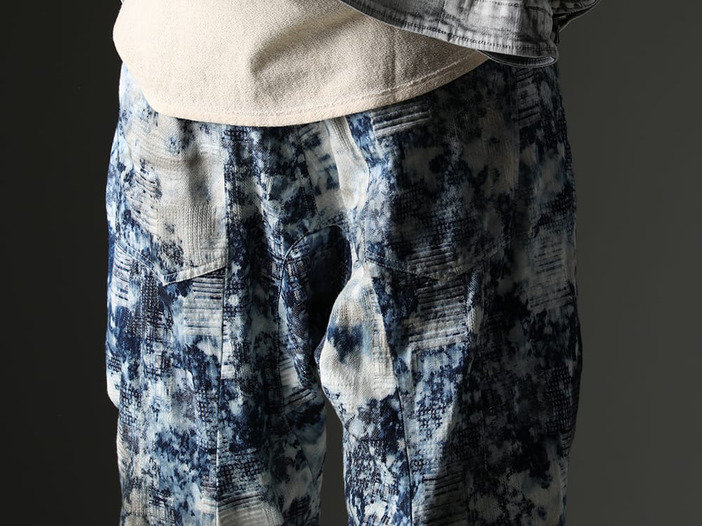 ディーハイゲン 2023SS シーズンテーマを強く意識したカラーリング - ST107-1023S(スプラッシュブリーチパッチワークジャガードストレッチコットンテーパードクロップドパンツ) - 3-006