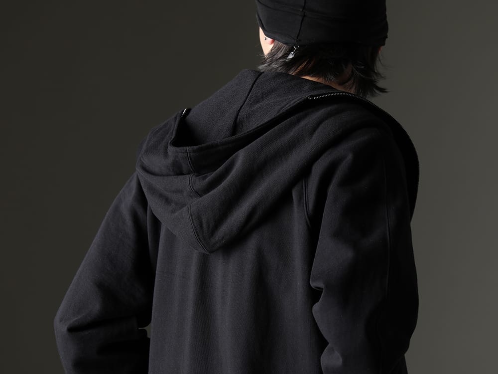 JULIUS 2023SS - A versatile, practical hoodie - 819CUM1-black(Front Zip Sweat Hoodie Black) - 2-006