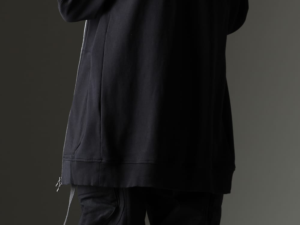 JULIUS 2023SS - A versatile, practical hoodie - 819CUM1-black(Front Zip Sweat Hoodie Black)   - 2-007