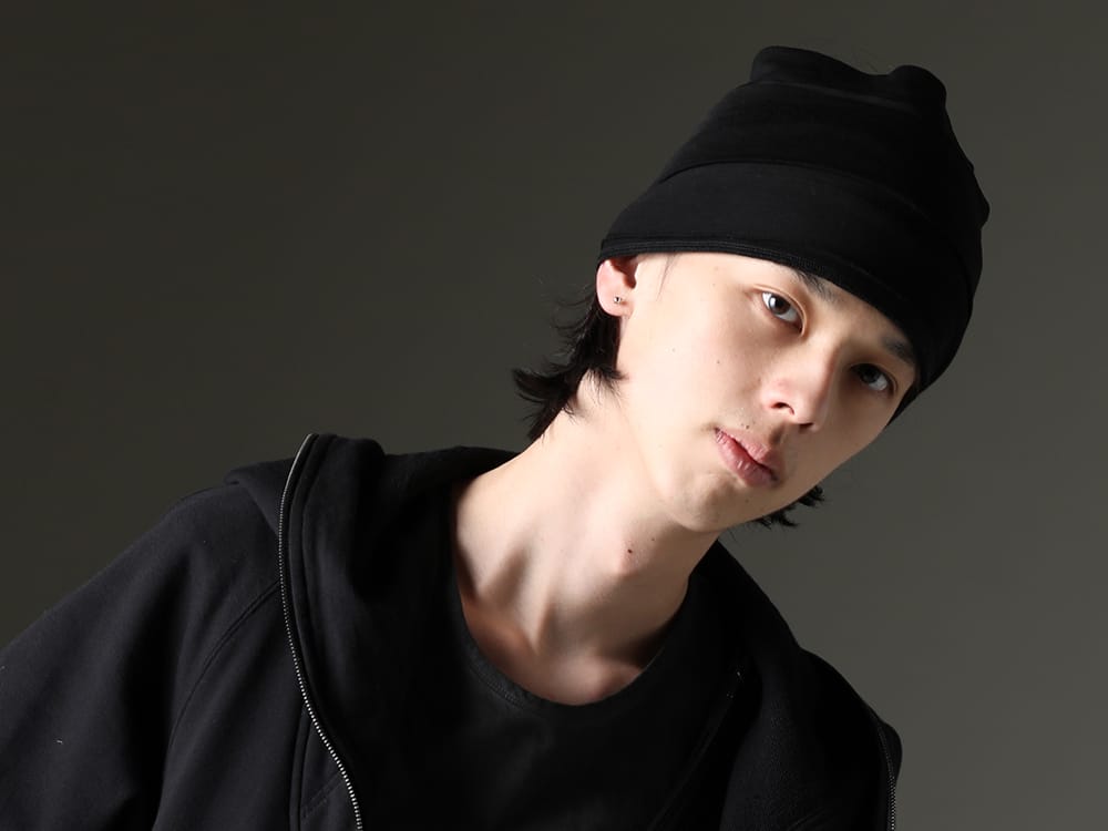 JULIUS 2023SS - A versatile, practical hoodie - 819ACU3-black(Cotton/Cupro Jersey Hair Band Black) - 2-010