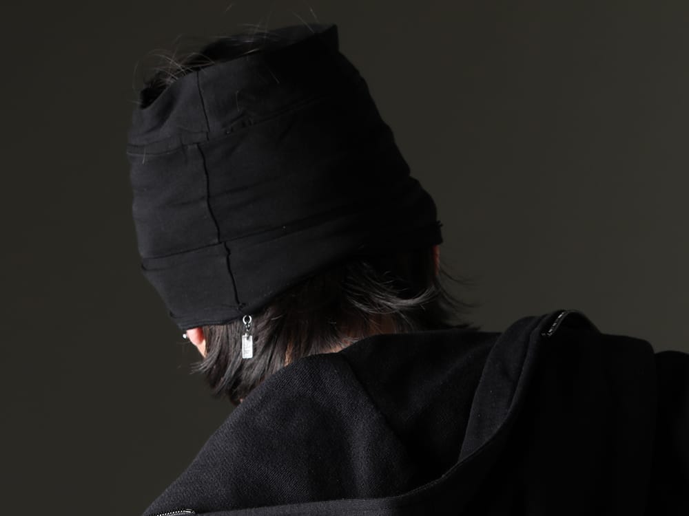 JULIUS 2023SS - A versatile, practical hoodie - 819ACU3-black(Cotton/Cupro Jersey Hair Band Black) - 2-011