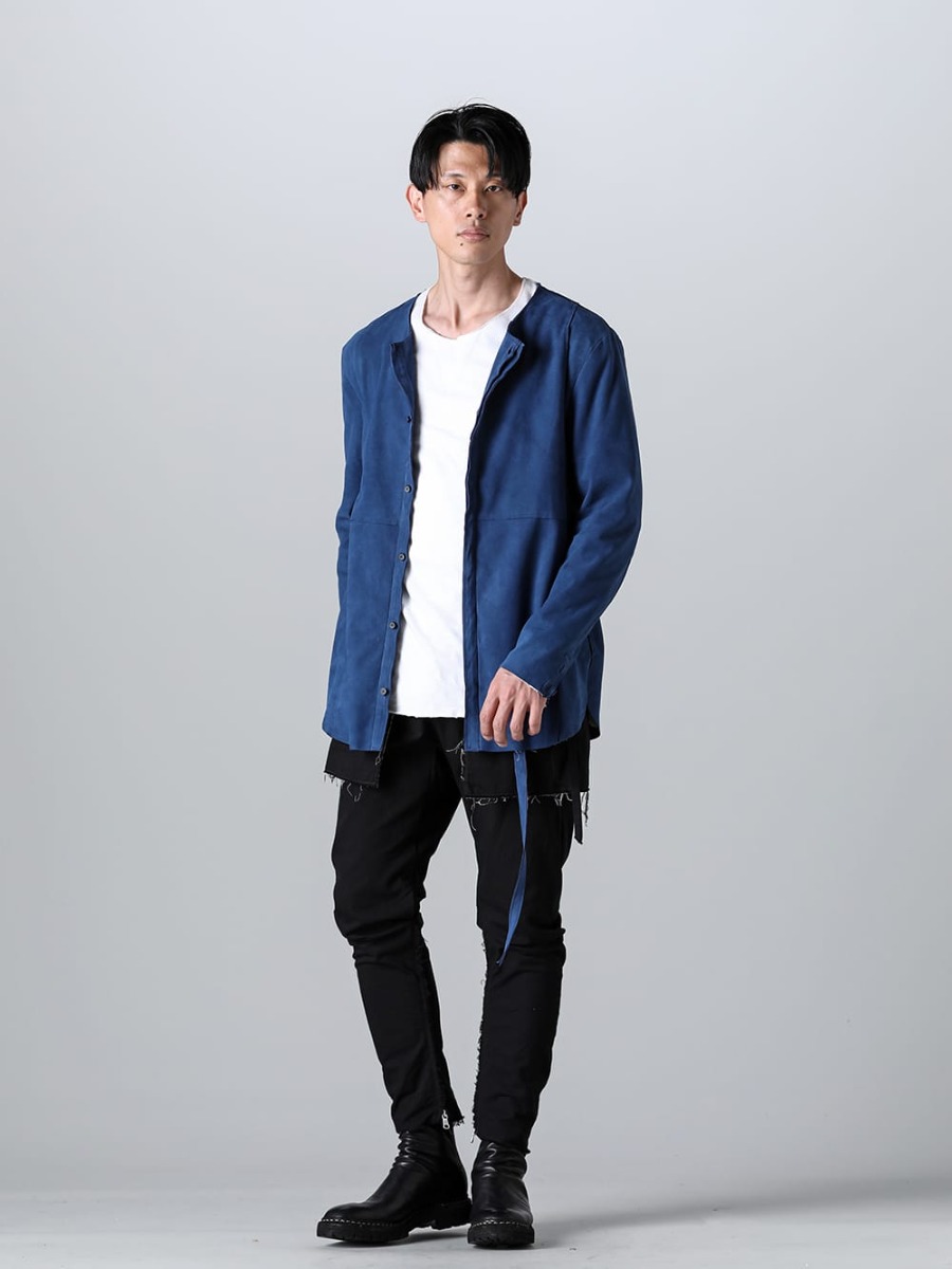 ASKyy - アスキー 2023SS 見出し3 N1 - レザー シャツ - L19-White - ラグラン カットソー ホワイト - N8 - アトリエパンツ 4TH - 796V_N-BLKT - バックジップブーツラバーソール　ノルヴェジェーゼ - ホースフルグレインレザー - 796V_N BLKT 3-001