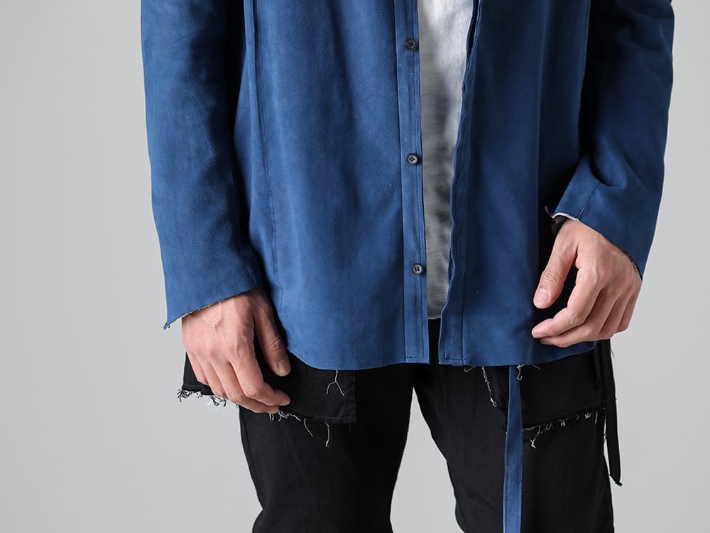 ASKyy - アスキー 2023SS 見出し3 - N1 - レザー シャツ - L19-White - ラグラン カットソー ホワイト - N8 - アトリエパンツ 4TH 3-007